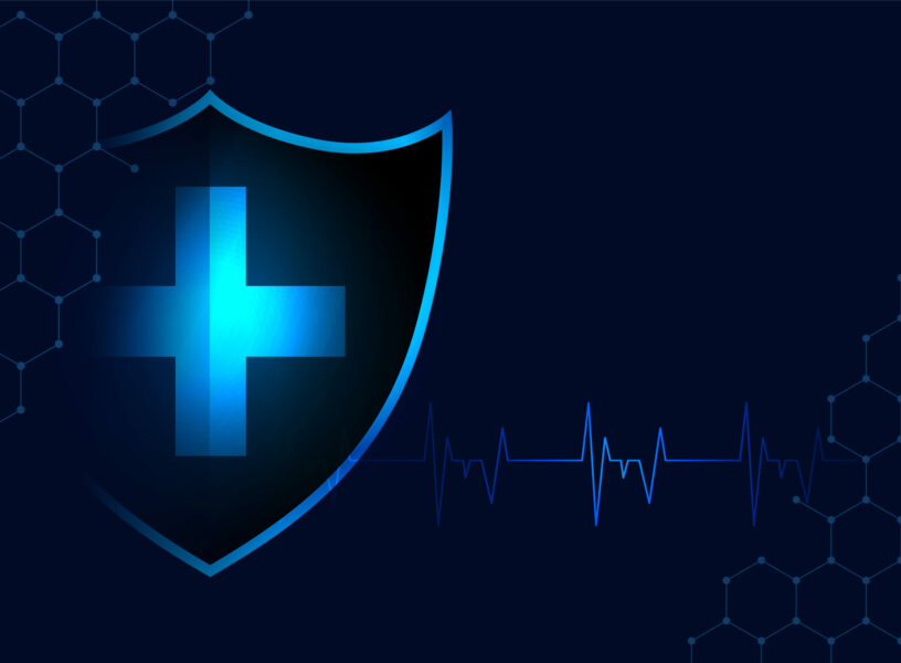 medical protection shield background with text space